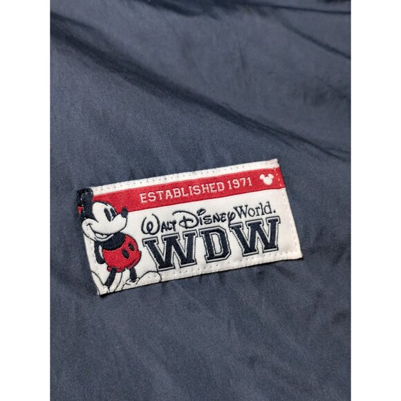 Disney World WDW Navy Blue Windbreaker Jacket Reflective Stripe Mickey Patch - Picture 7 of 9